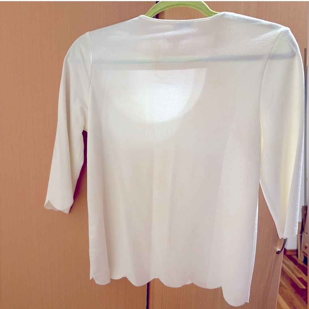 White Scalloped Blouse - Picture 3 of 3